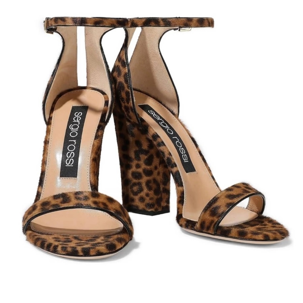Sergio Rossi Cheetah Print Block Heels